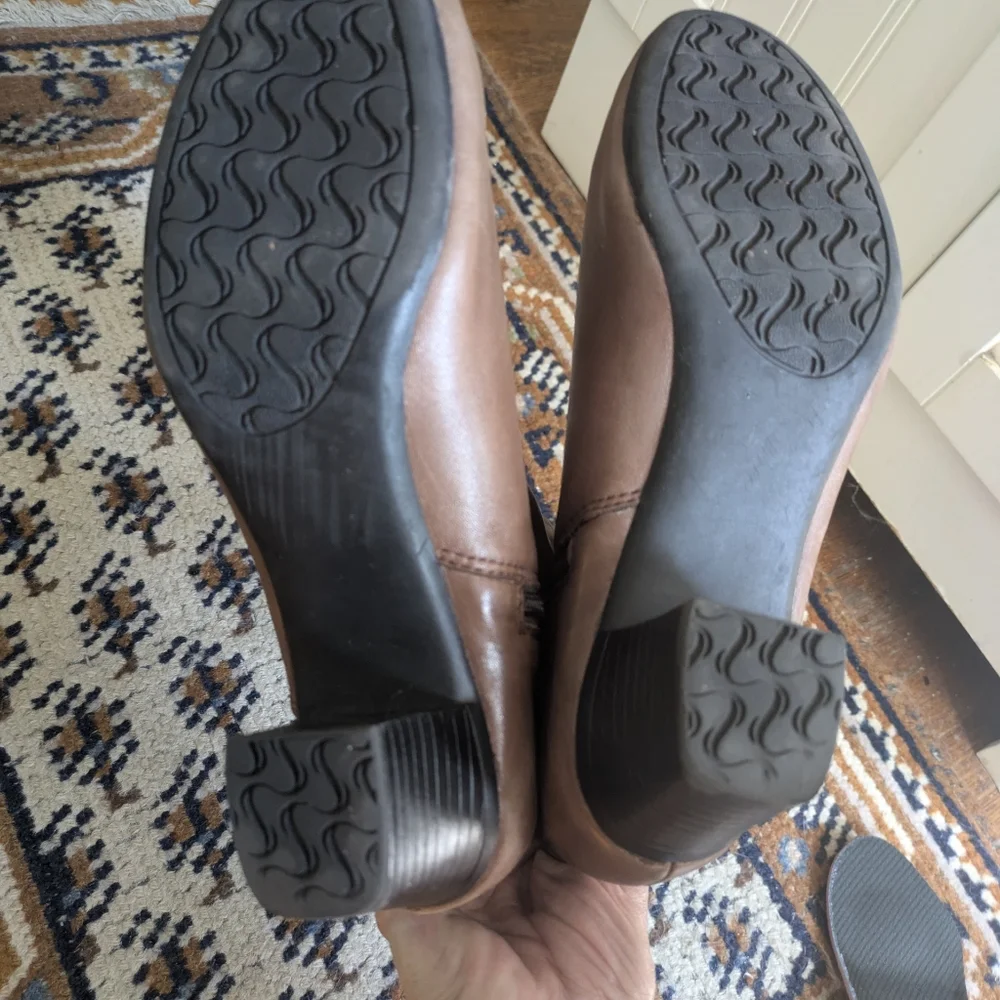 Brown Leather  Midcalf Booties By Walksmart - Picture 6 of 8